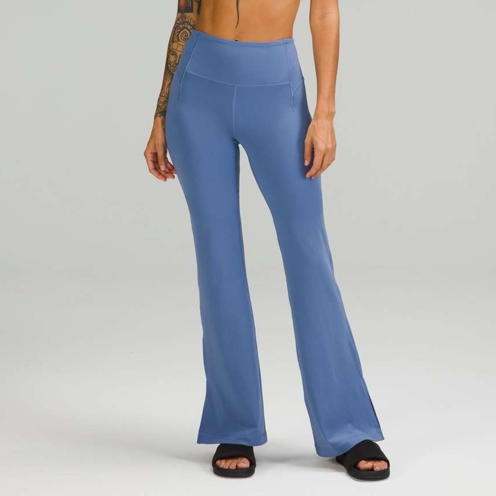 lululemon athletica Groove High Rise Split Hem Flare Pant Yoga Pants water drop
